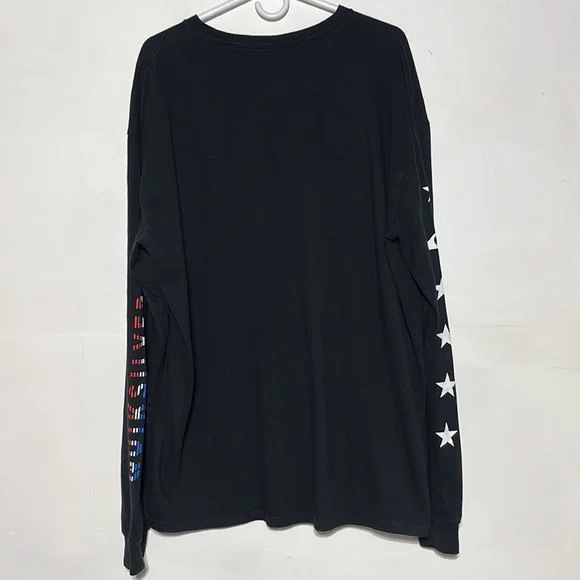 Quicksilver Men’s Black Red White Blue Stars Long Sleeve Shirt Size XXL - Picture 7 of 7